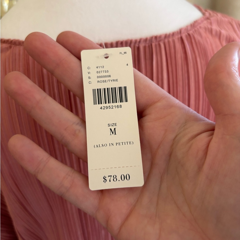 Anthropologie NWT Eri + Ali pink blouse woman’s medium - Picture 6 of 9